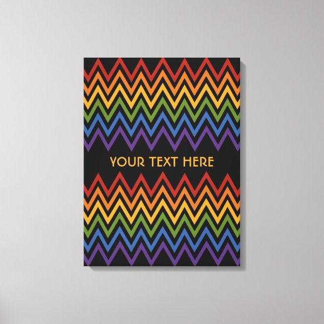Rainbow Chevron Pattern custom canvas print (Front)