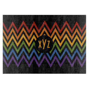 Rainbow Chevron Pattern custom cutting board