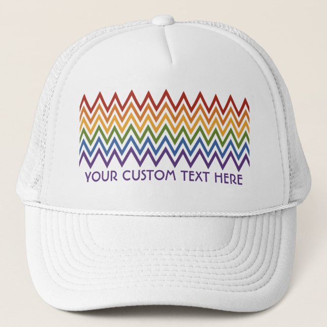 Rainbow Chevron Pattern custom hat (Front)