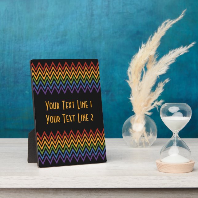 Rainbow Chevron Pattern custom plaque (Side)