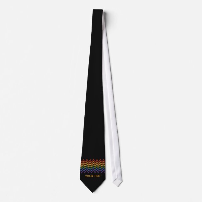 Rainbow Chevron Pattern custom tie (Front)