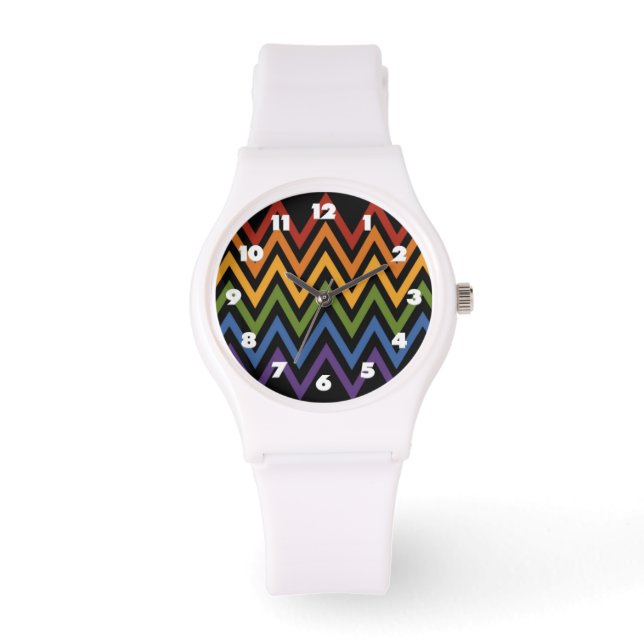 Rainbow Chevron Pattern watches (Front)
