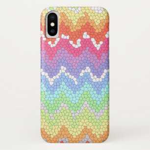 Rainbow chevron Stained glass Colourful Abstract iPhone X Case