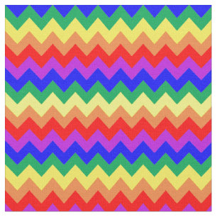 Rainbow Chevron Stripes Colourful Fabric