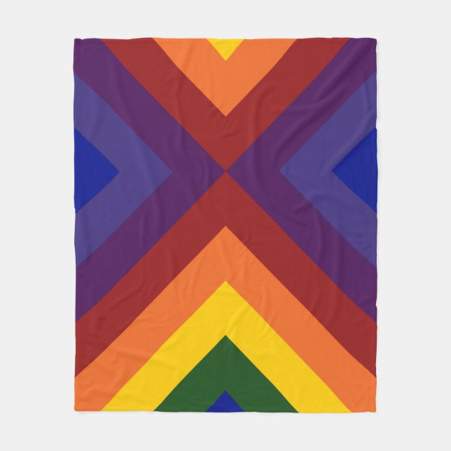Rainbow Chevrons Fleece Blanket (Front)