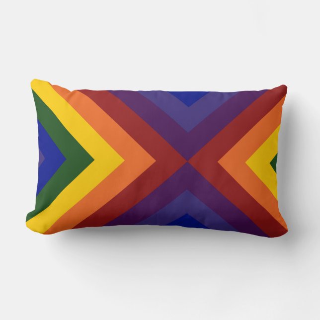 Rainbow Chevrons Lumbar Cushion (Front)