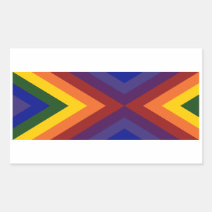 Rainbow Chevrons Rectangular Sticker