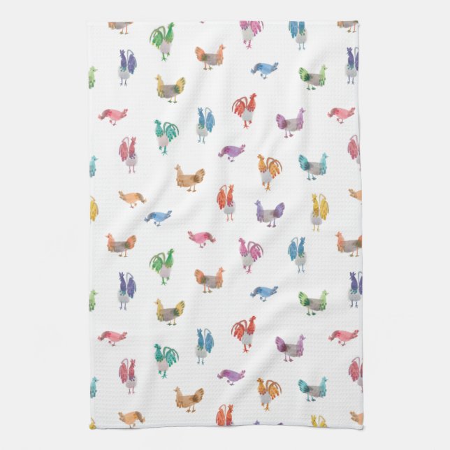 Rainbow Chicken Tea Towel (Vertical)