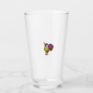 Rainbow Chicken Unicorn Rooster Funny Animal Image Glass