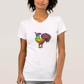 Rainbow Chicken Unicorn Rooster Funny Animal Image T-Shirt