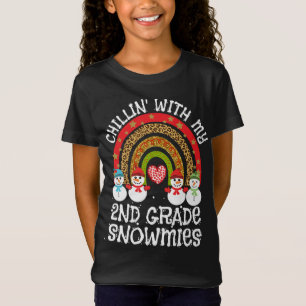 Rainbow Chillin With My 2nd Grade Snowmies Teacher T-Shirt
