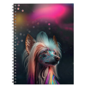Rainbow Chinese Crested Dog Notebook