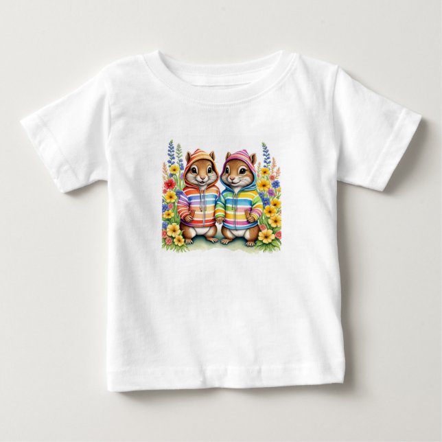 Rainbow chipmunks baby T-Shirt (Front)