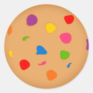 Rainbow Chocolate Chip Cookie Classic Round Sticker