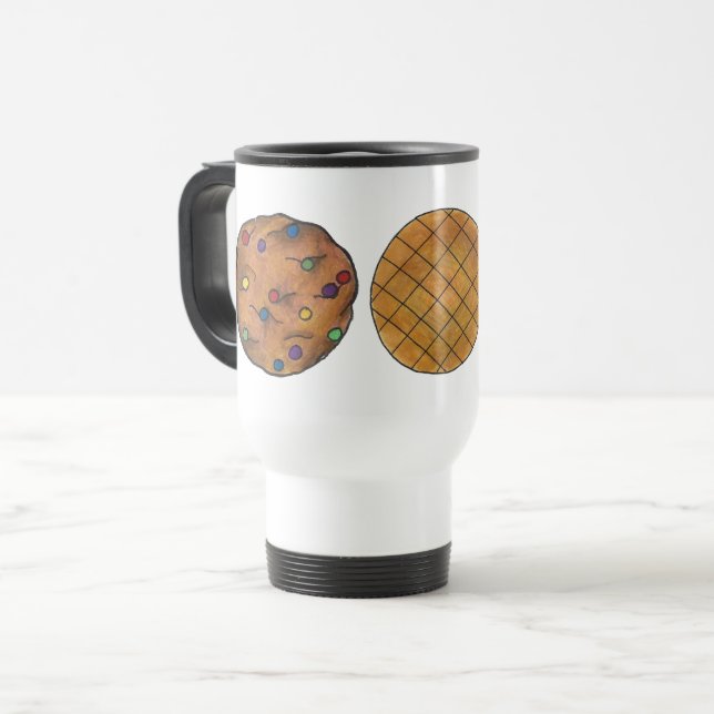 Rainbow Chocolate Chip Peanut Butter Cookies Food Travel Mug (Front Left)