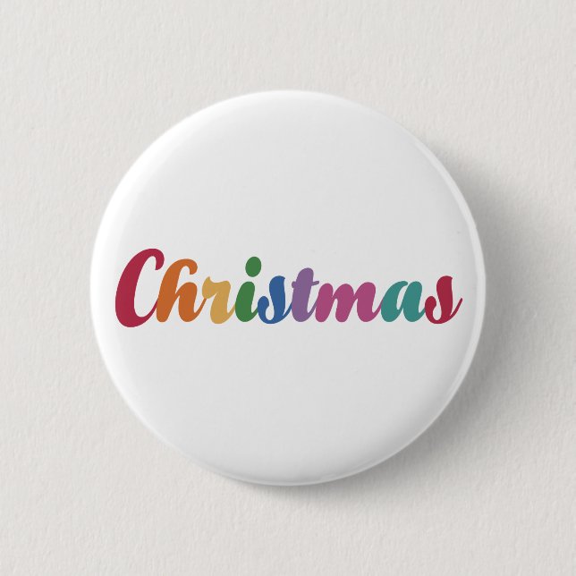 Rainbow Christmas 6 Cm Round Badge (Front)