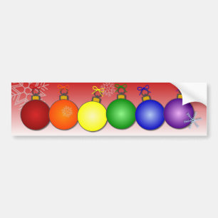 Rainbow Christmas Bumper Sticker