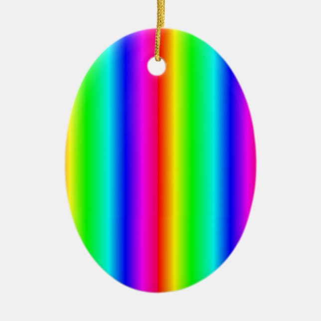 Rainbow Christmas LGBTQ Ceramic Tree Decoration (Front)