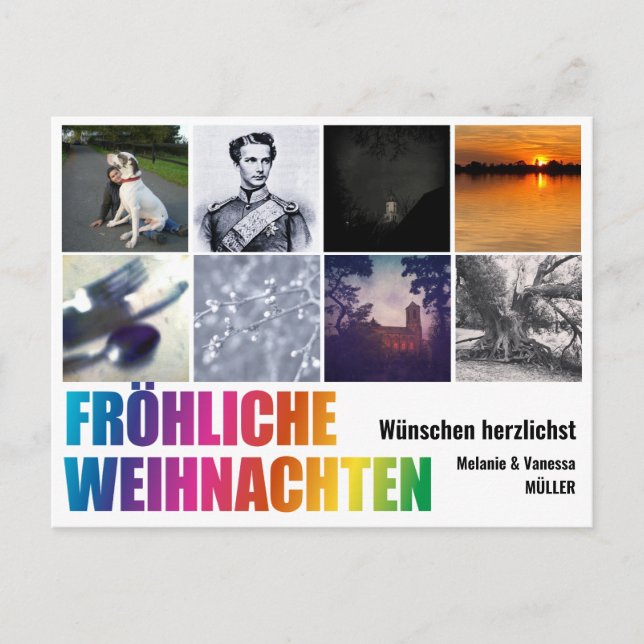 Rainbow Christmas Postcard (Front)