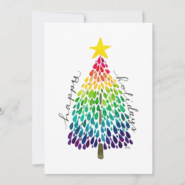 Rainbow Christmas Tree Card (Front)