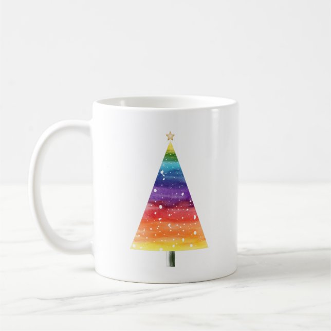 Rainbow christmas tree   coffee mug (Left)
