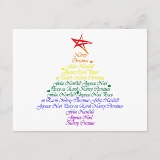 Rainbow Christmas Tree Holiday Postcard