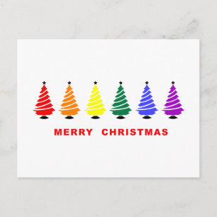 Rainbow Christmas Tree Holiday Postcard