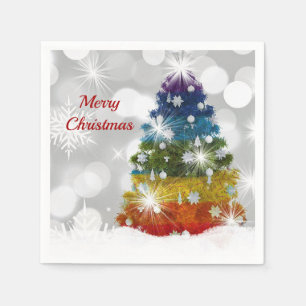 Rainbow Christmas Tree Napkin