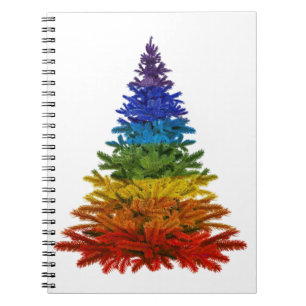 rainbow christmas tree notebook