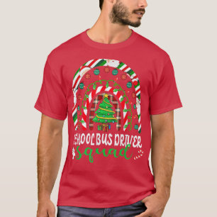 Rainbow Christmas Tree School Bus Driver Squad Chr T-Shirt