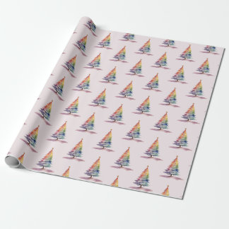 Rainbow Christmas Tree Wrapping Paper