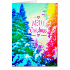 RAINBOW CHRISTMAS TREES GREETING CARD