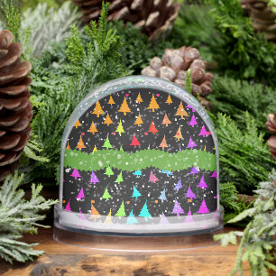 Rainbow Christmas Trees Snowglobe