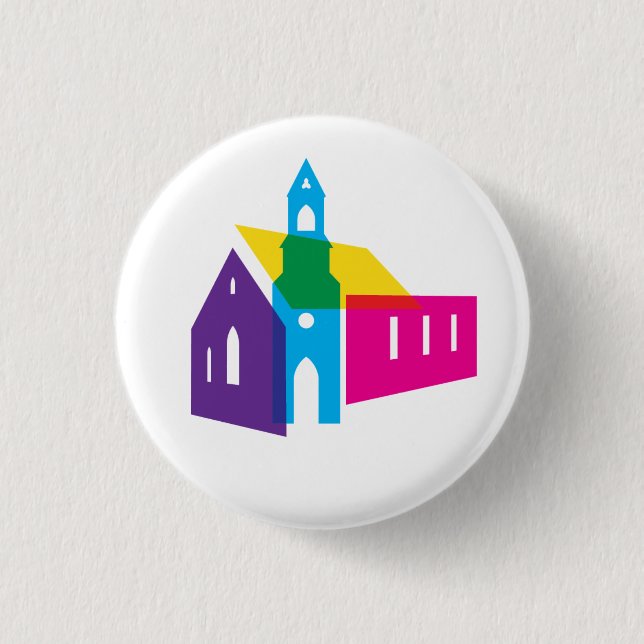 Rainbow Church Button (Front)