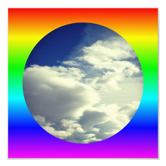 Rainbow Circle Border Photo Print (Front)