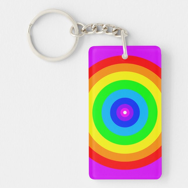 Rainbow Circle Design-40686 Key Ring (Front)