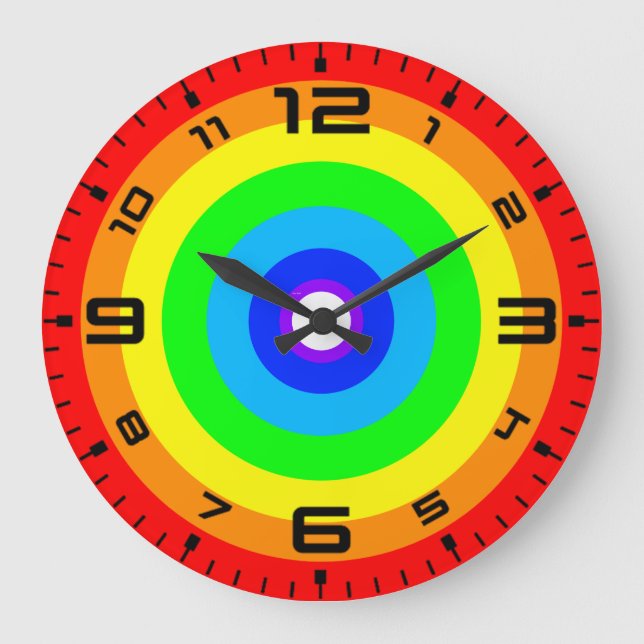 Rainbow Circle Design-40686 Large Clock (Front)
