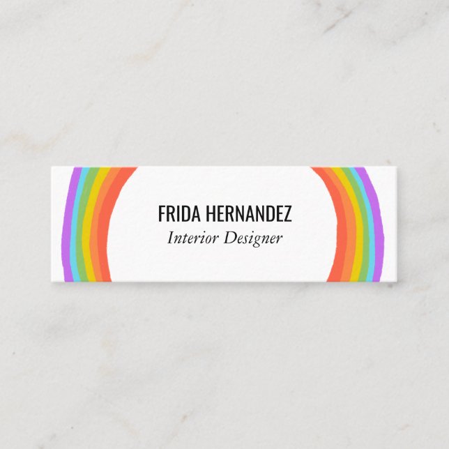 Rainbow Circle Mini Business Card (Front)