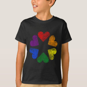 Rainbow Circle Of Hearts Love Gay Pride Lgbt _1 T-Shirt