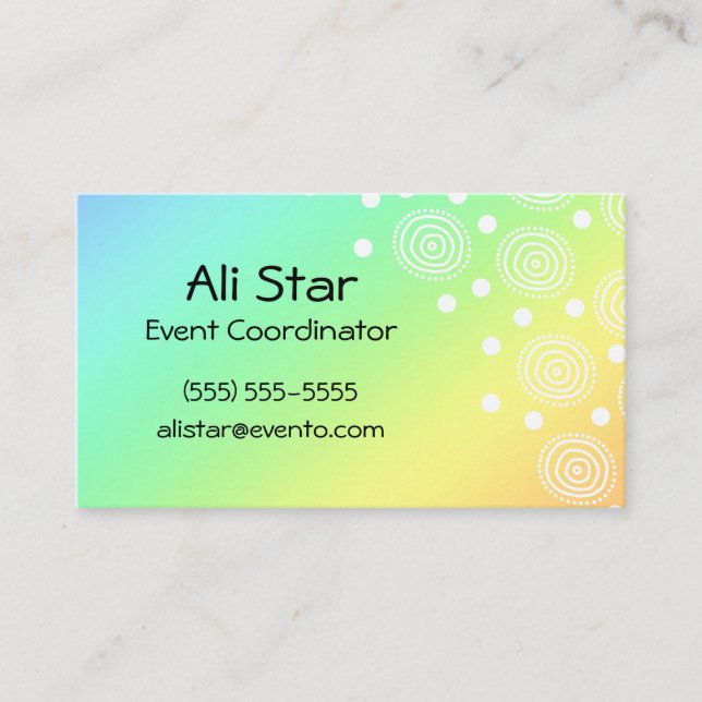 Rainbow Circles and Dots Business Cards (Front)