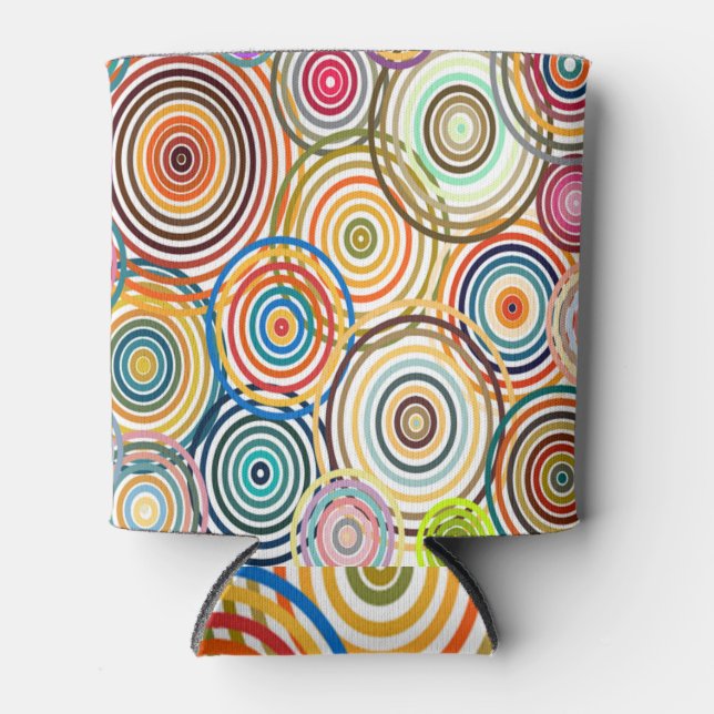 Rainbow Circles  Can Cooler (Front)