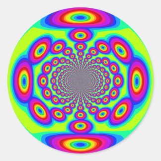 Rainbow circles classic round sticker