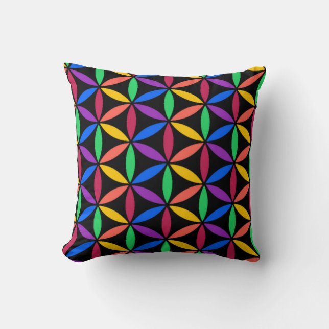 Rainbow circles cushion (Front)