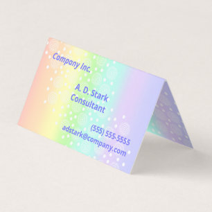 Rainbow Circles in Circles Folded Business Cards