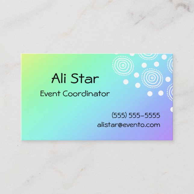 Rainbow Circles in Circles Fun Business Cards (Front)