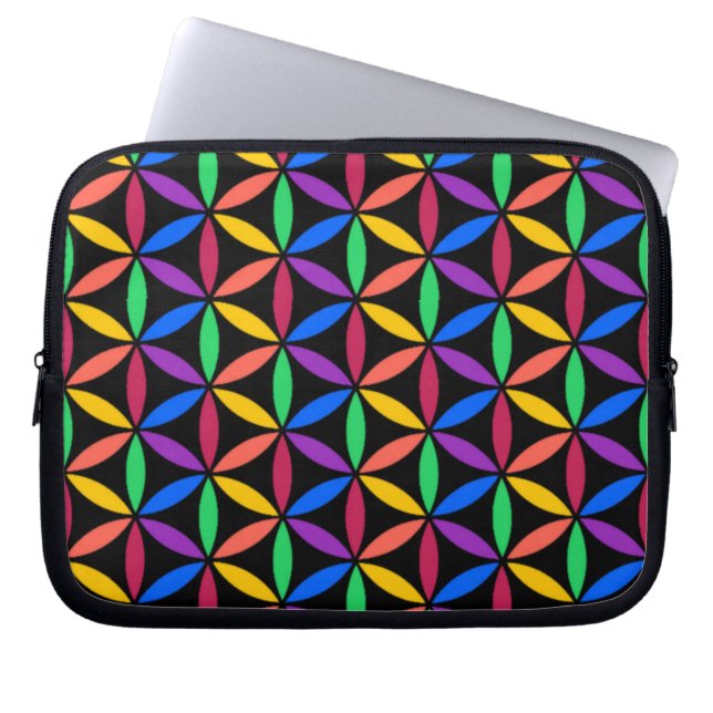 Rainbow circles laptop sleeve (Front)