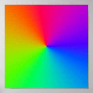 Rainbow Circular Sine Waves Poster