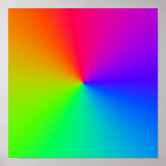 Rainbow Circular Sine Waves Poster (Front)
