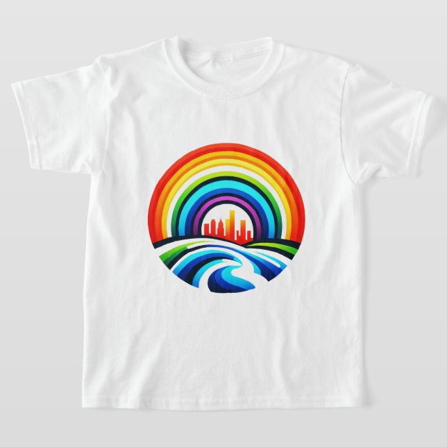 Rainbow City - Urban Hope & Diversity T-Shirt (Laydown)