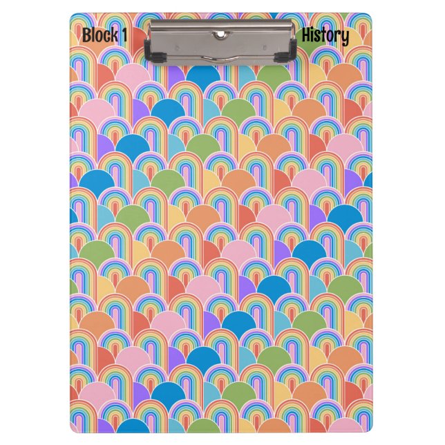 Rainbow Clamshell Teachers Clipboard (Front)